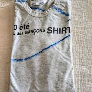 Vintage Comme des Garçons Gray T-shirt with Blue Accent